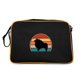 Keeshond Dog Lover Silhouette Vintage Sunset - Sac Retro - noir/or - Dos