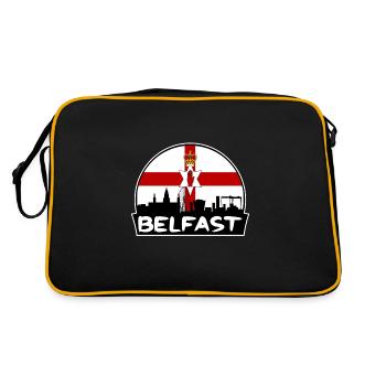 Belfast Northern Ireland Flag Skyline Silhouette T - Retro Bag - black/gold - Back