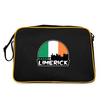 Limerick Ireland Flag Skyline Silhouette Travel - Retro Bag - black/gold - Back