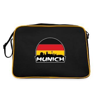 Munich Allemagne Flag Skyline Silhouette Voyage - Sac Retro - noir/or - Dos