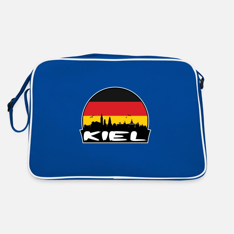 Kiel Germany Flag Skyline Silhouette Travel Retro Bag