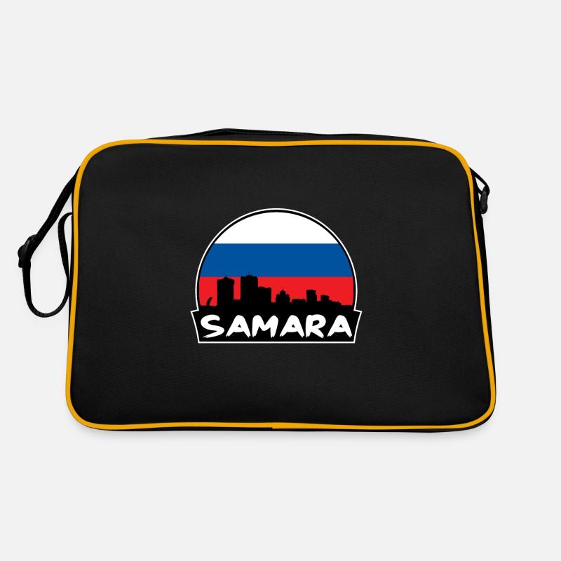 Samara Russie Flag Skyline Silhouette Voyage Sac Retro