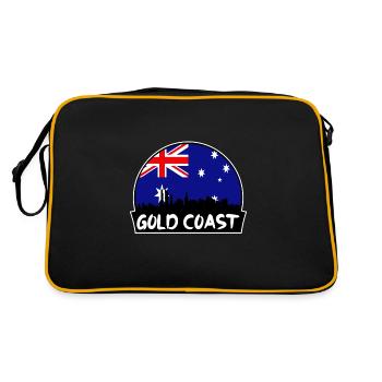 Gold Coast Australia Flag Skyline Silhouette Trave - Retro Bag - black/gold - Back