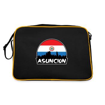 Asuncion Paraguay Flag Skyline Silhouette Voyage - Sac Retro - noir/or - Dos