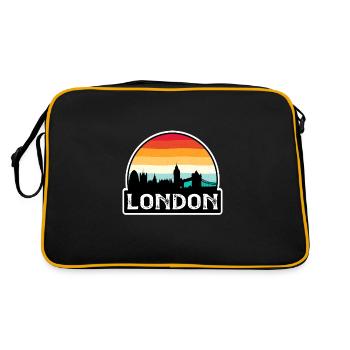 Londres Angleterre Flag Skyline Souvenir de voyage - Sac Retro - noir/or - Dos