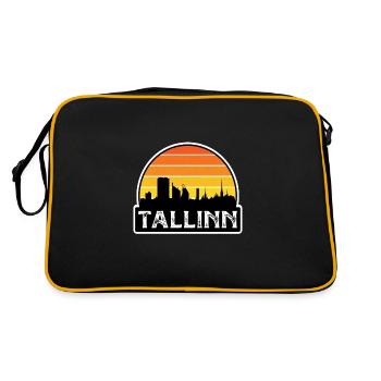 Tallinn Estonie Flag Skyline Souvenir de voyage - Sac Retro - noir/or - Dos
