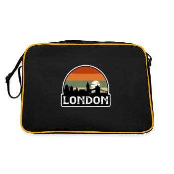 Londres Angleterre Flag Skyline Souvenir de voyage - Sac Retro - noir/or - Dos