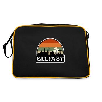 Belfast Northern Ireland Flag Skyline Travel Souve - Retro Bag - black/gold - Back