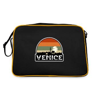 Venice Italy Flag Skyline Travel Souvenir - Retro Bag - black/gold - Back