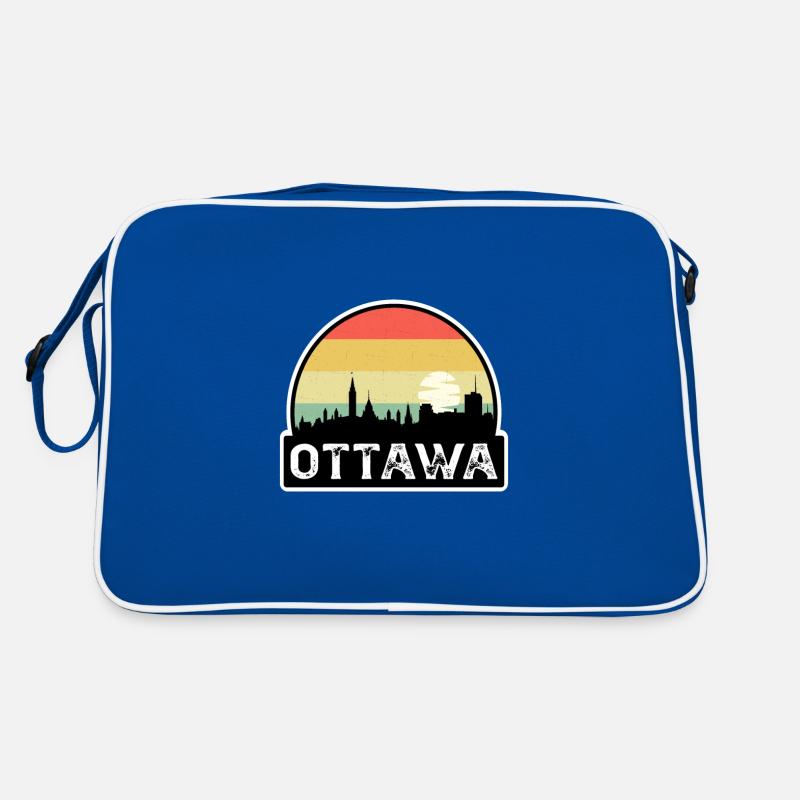 Souvenir de voyage de la ligne d’horizon du drapeau du Canada d’Ottawa Sac Retro