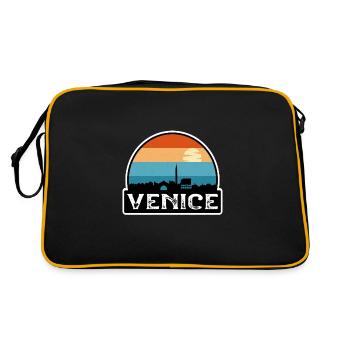 Venice Italy Flag Skyline Travel Souvenir - Retro Bag - black/gold - Back