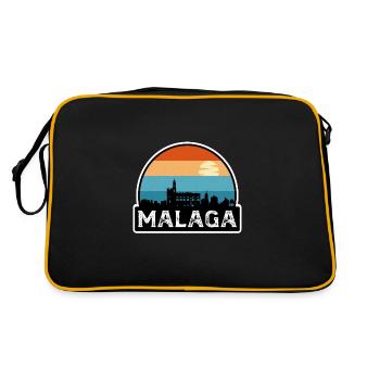 Malaga Espagne Flag Skyline Souvenir de voyage - Sac Retro - noir/or - Dos