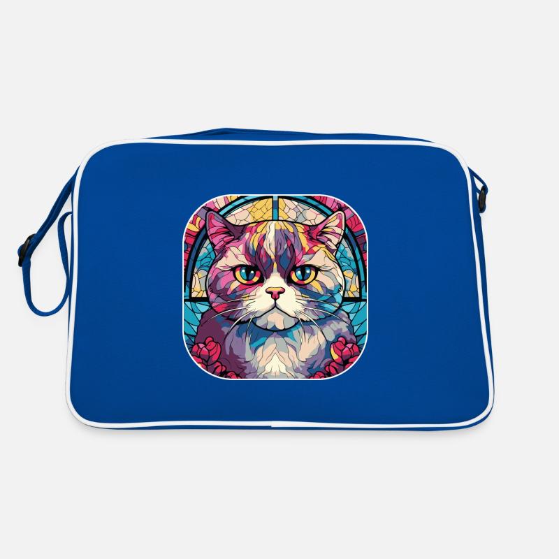 Peinture colorée à l’aquarelle de race de chat écossais pli Sac Retro