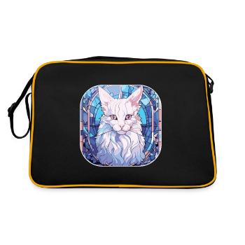 Peinture colorée à l’aquarelle de race de chat angora turc - Sac Retro - noir/or - Dos