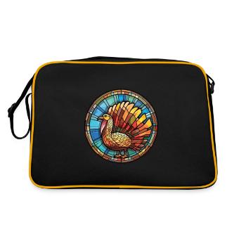 Gobbler Bunte Aquarell-Tierillustration - Retro Tasche - Schwarz/Gold - Hinten