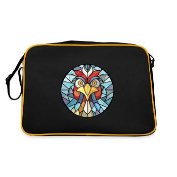 Poule aquarelle colorée Animal Animal Illustration - Sac Retro - noir/or - Dos