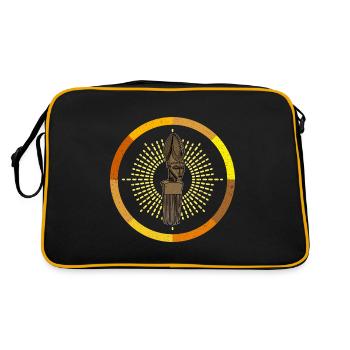 Afro Hairstyle Worsted Hair Culture African History - Retro Bag - black/gold - Back