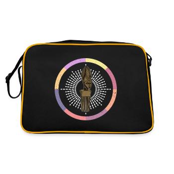 Afro Hairstyle Worsted Hair Culture African History - Retro Bag - black/gold - Back