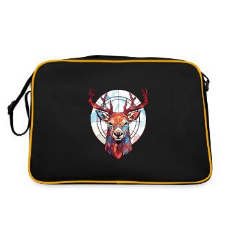 Red Deer Aquarelle colorée Illustration d’animaux - Sac Retro - noir/or - Dos