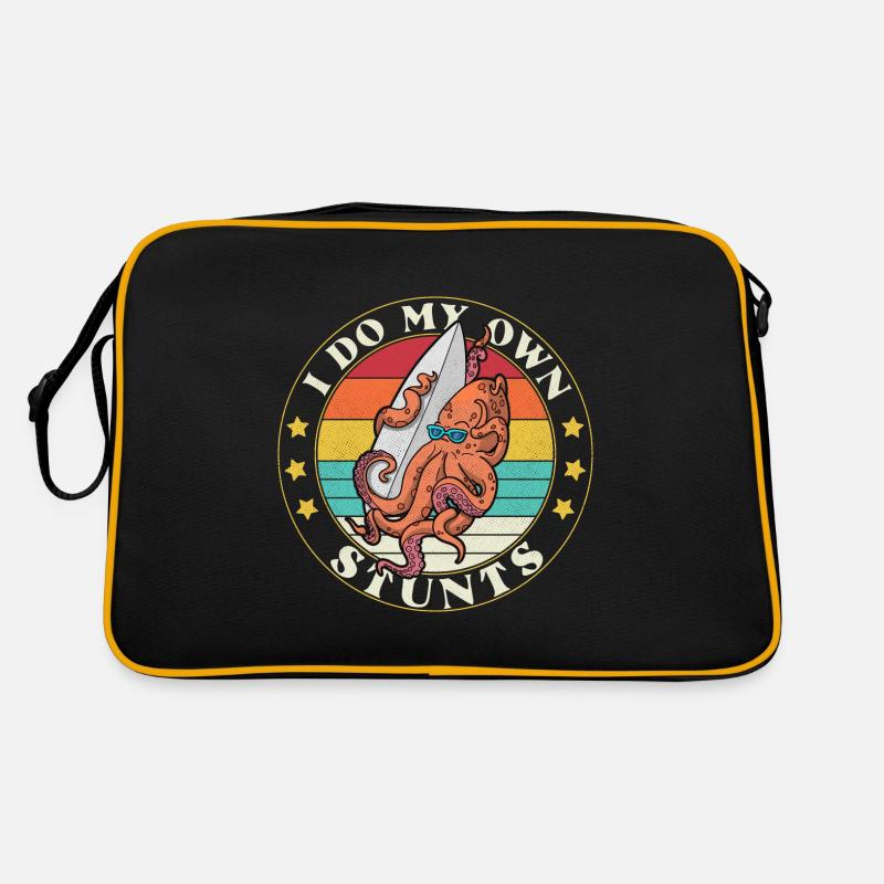 Surfing Octopus Watersports Squid Surfing Retro Bag