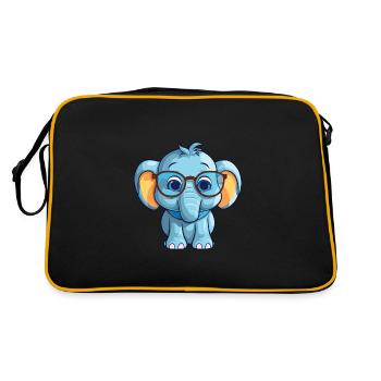 éléphant avec des lunettes dessin animé illustration kawaii - Sac Retro - noir/or - Dos