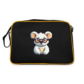 Koala portant des lunettes Cartoon Kawaii Illustration - Sac Retro - noir/or - Dos