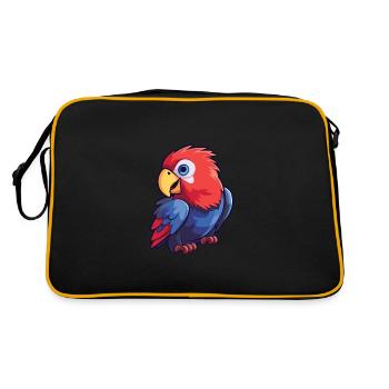 Rosella Cartoon Kawaii Aquarelle Illustration - Sac Retro - noir/or - Dos