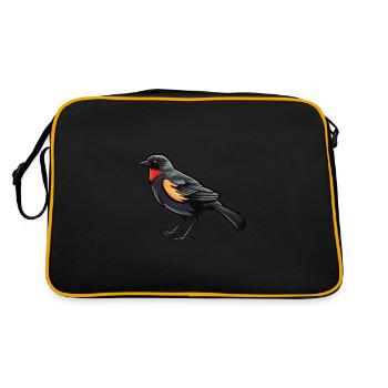 Carouge à ailes rouges Dessin animé Kawaii Illustration - Sac Retro - noir/or - Dos