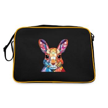 Squirrel Colorful Watercolor Animal Illustration - Retro Bag - black/gold - Back