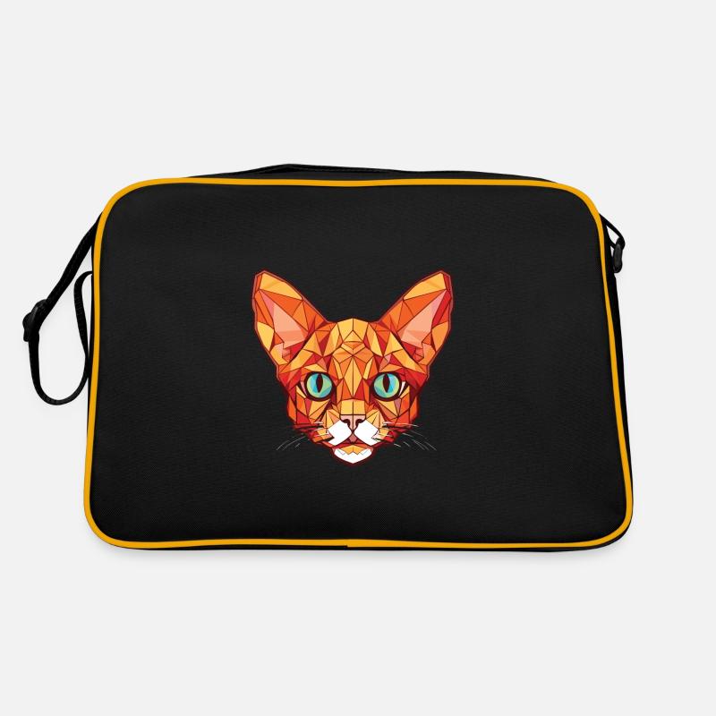 Rote Devon Rex Katze bunte Aquarell-Illustration Retro Tasche