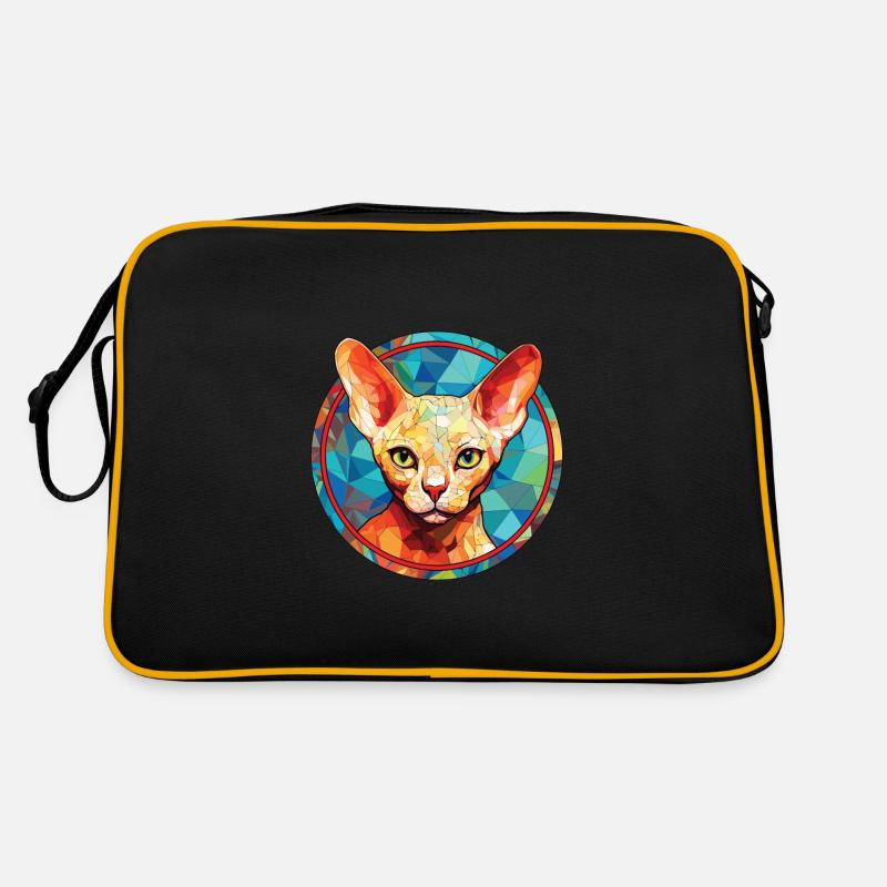 Devon Rex chat aquarelle colorée pour animaux de compagnie Illustration Sac Retro