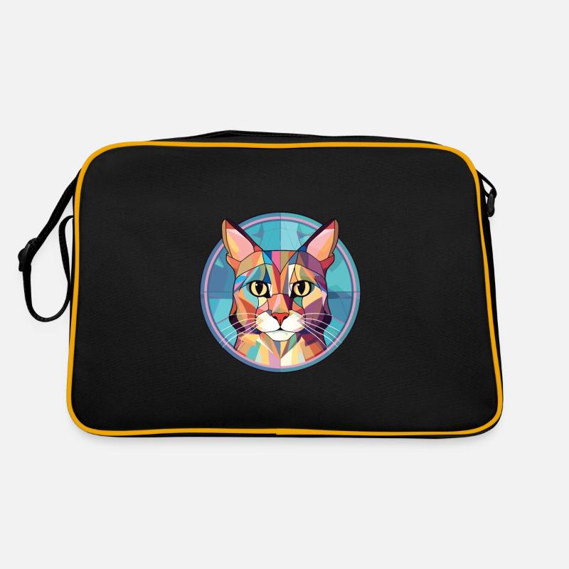 Chat polydactyle américain aquarelle colorée pour animaux de compagnie Sac Retro