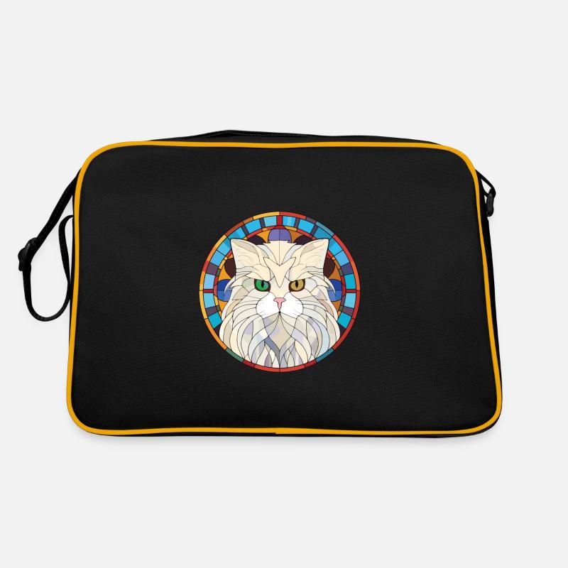Chat persan à poil long blanc aquarelle colorée Sac Retro