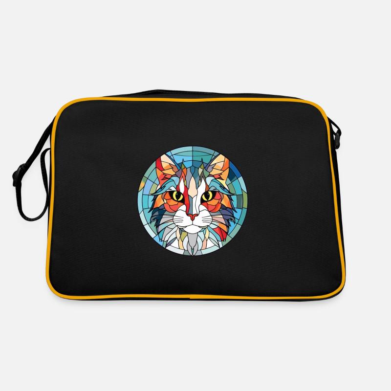 Chat Angora Turc Aquarelle Colorée Dessin Animé Pour Animaux De Compagnie Sac Retro