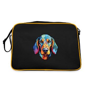 American Blue Gascon Hound chien race aquarelle - Sac Retro - noir/or - Dos