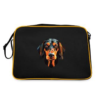 Autrichien noir et Tan chien race chien aquarelle - Sac Retro - noir/or - Dos