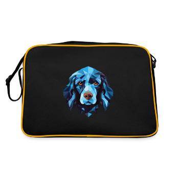 Blue Picardy Spaniel Dog Breed Colorful Watercolor - Retro Bag - black/gold - Back