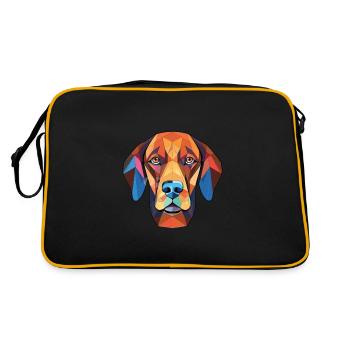 Berger du Languedoc Hunderasse buntes Aquarell - Retro Tasche - Schwarz/Gold - Hinten