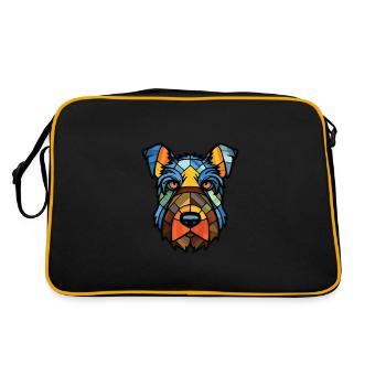 Bouvier Des Ardennes race de chien aquarelle colorée - Sac Retro - noir/or - Dos