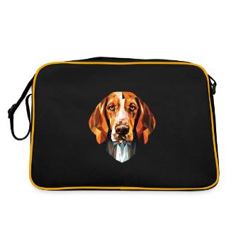 Français blanc et Orange chien chien race aquarelle - Sac Retro - noir/or - Dos