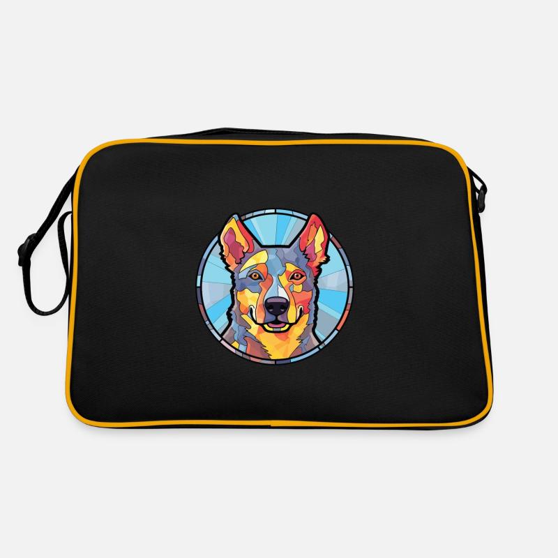 Bouvier australien chien race aquarelle colorée Sac Retro