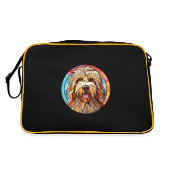 Bergamasco chien de berger chien race aquarelle colorée - Sac Retro - noir/or - Dos