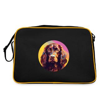 Boykin Spaniel chien race aquarelle Illustration - Sac Retro - noir/or - Dos