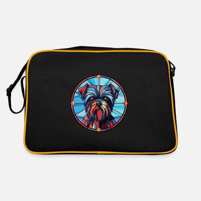 Affenpinscher Hunderasse Aquarell Illustration Retro Tasche