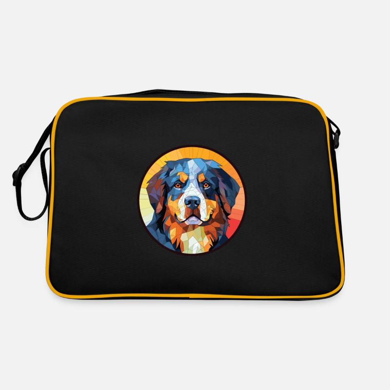 bouvier bernois race aquarelle illustration Sac Retro
