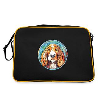 Allemand à poil dur pointer chien race aquarelle - Sac Retro - noir/or - Dos
