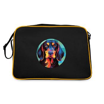 Allemand à poil dur pointer chien race aquarelle - Sac Retro - noir/or - Dos