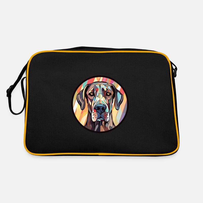 Riesenschnauzer Hunderasse Aquarell Illustration Retro Tasche