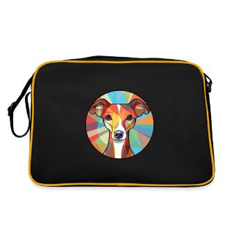 Lévrier italien chien race aquarelle colorée - Sac Retro - noir/or - Dos