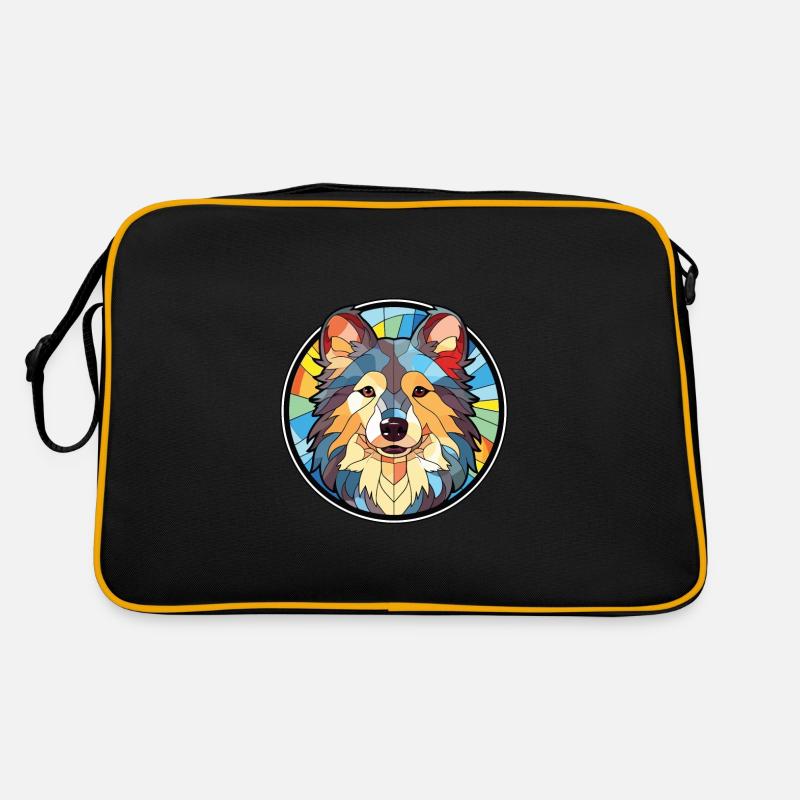 Deutsche Jagdhundrasse Aquarell Illustration Retro Tasche